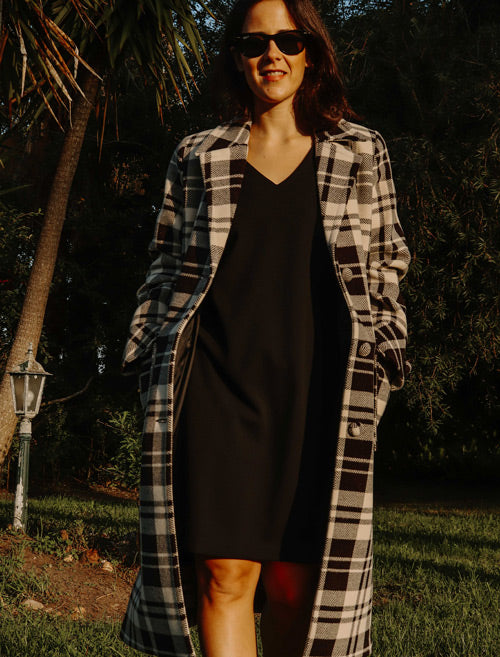 Long Plaid Overcoat