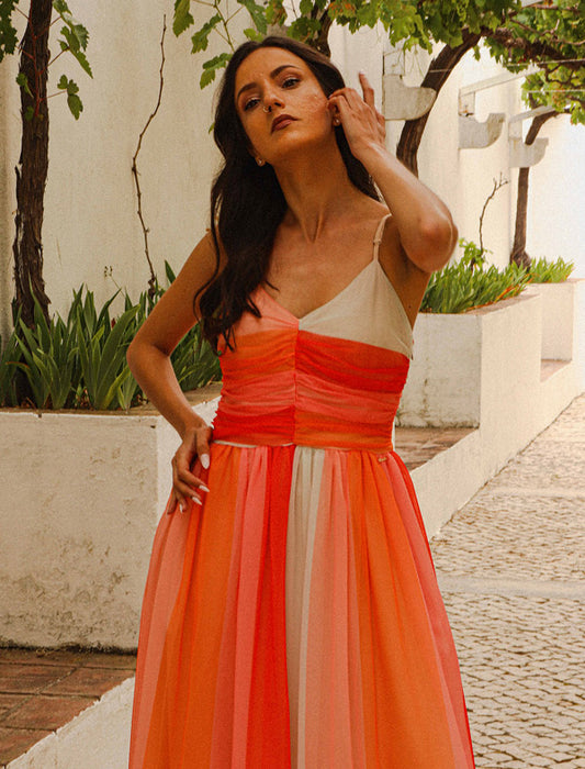 vestido midi floral